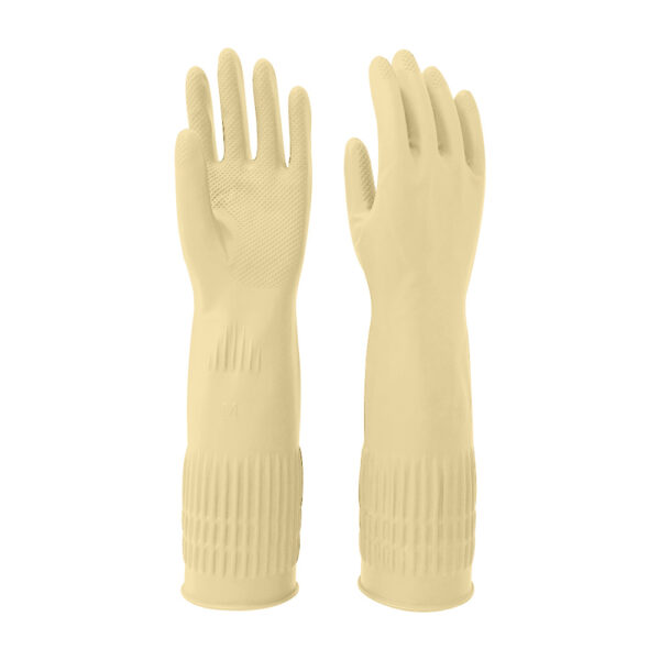 38 CM 2 Colors Rubber Kitchen Dishwashing Gloves