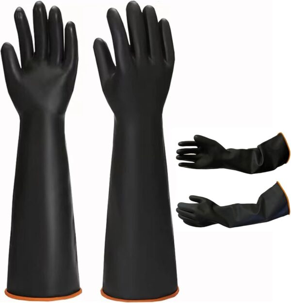 55 CM Black Durable Chemical Resistant Latex Industrial Gloves