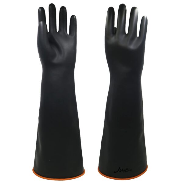 55 CM Black Durable Chemical Resistant Latex Industrial Gloves