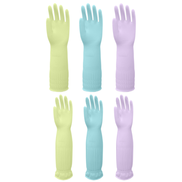 38CM/45 CM 3 Colors Reusable Household Cleaning Rubber Gloves