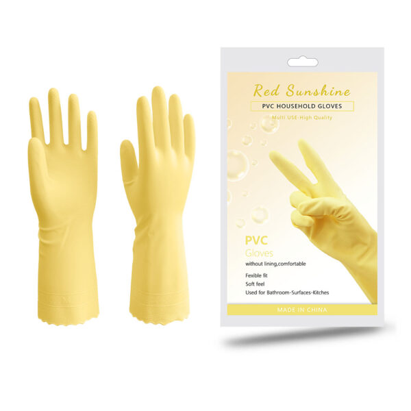 32 CM 3 Colors Reusable Dishwashing Cleaning PVC Gloves