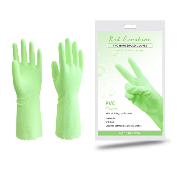 32 CM 3 Colors Reusable Dishwashing Cleaning PVC Gloves