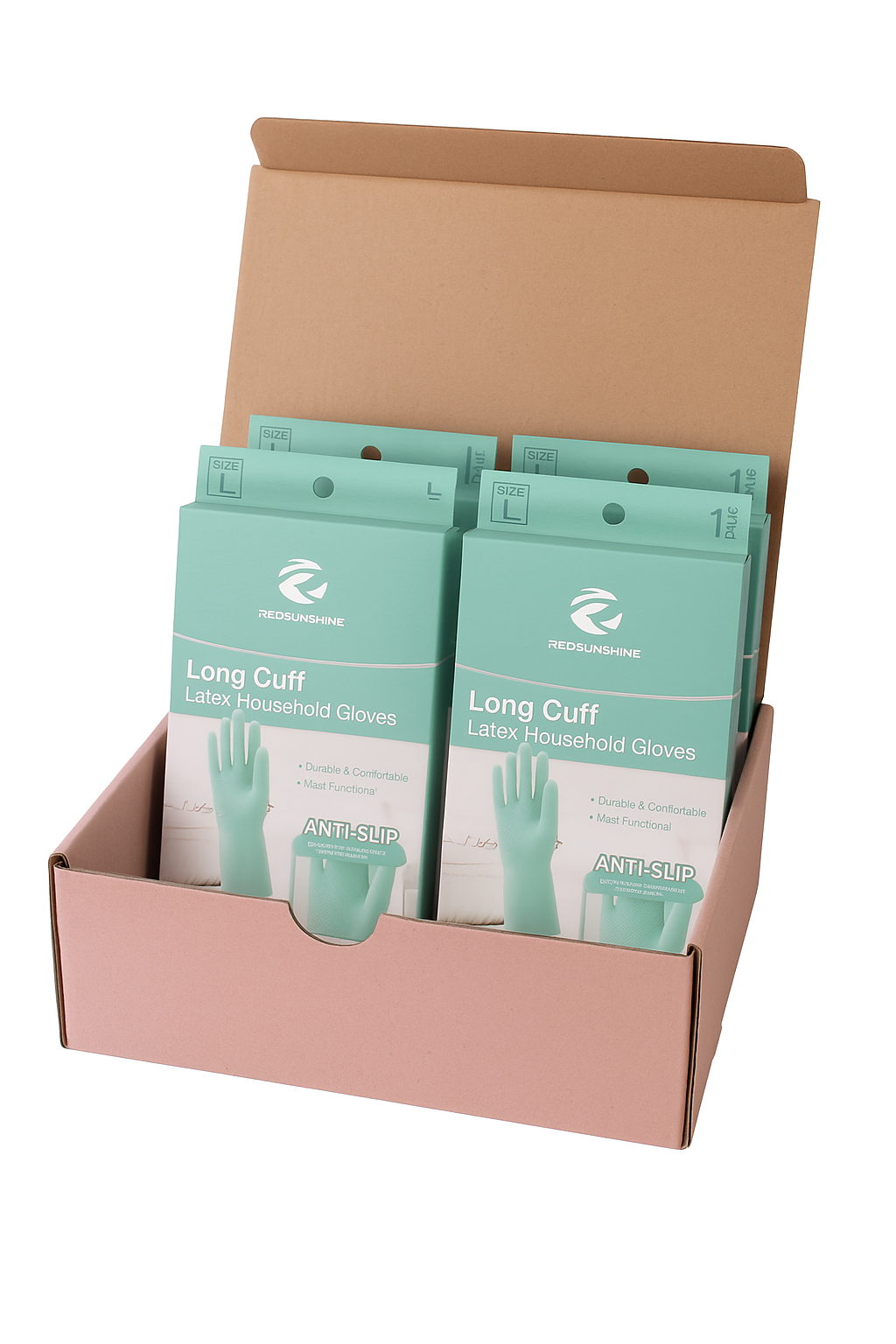 Retail-ready cartons (inner display boxes) Rubber Gloves