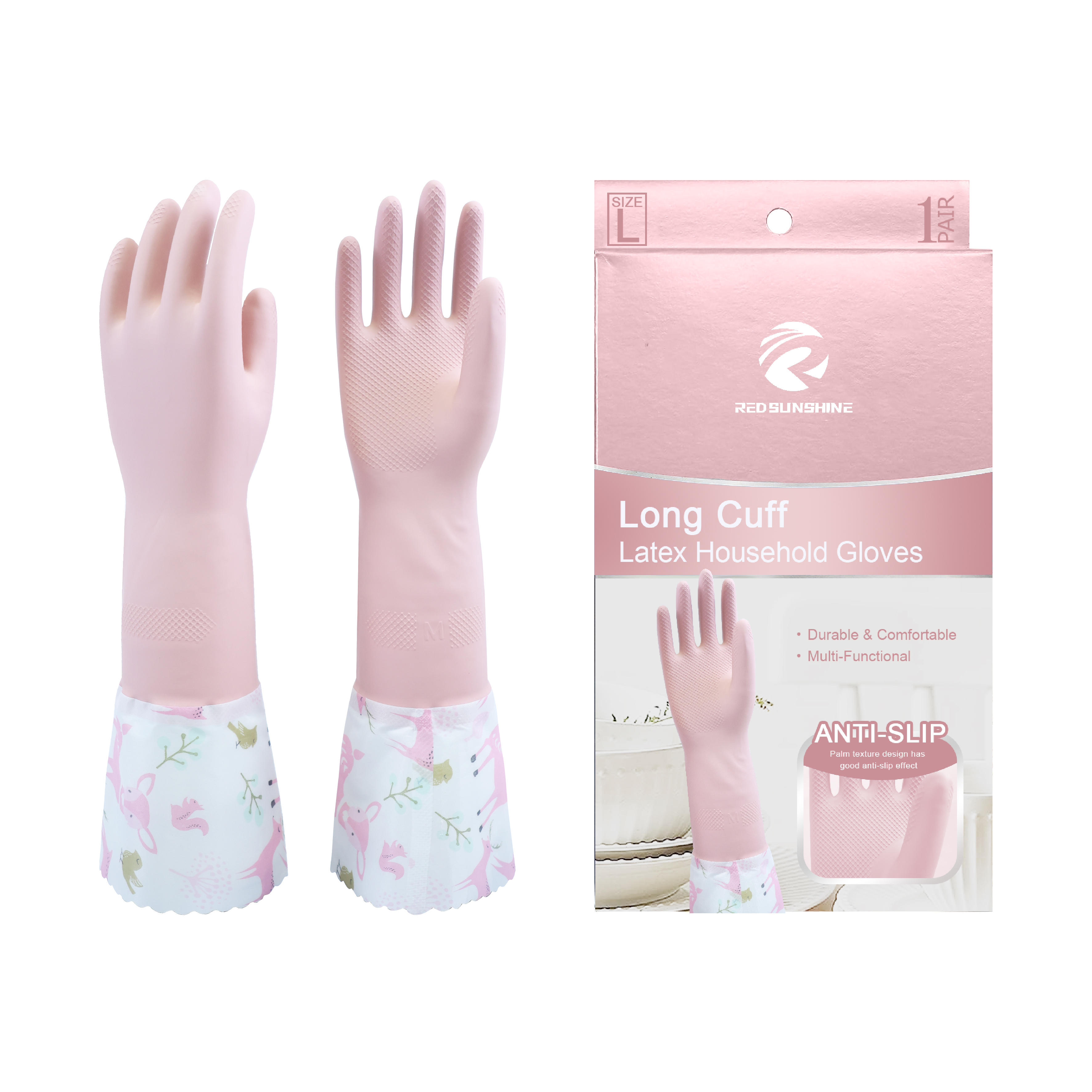 Super Long Household Latex Gloves Non Slip Waterproof OEM Available - Image 4