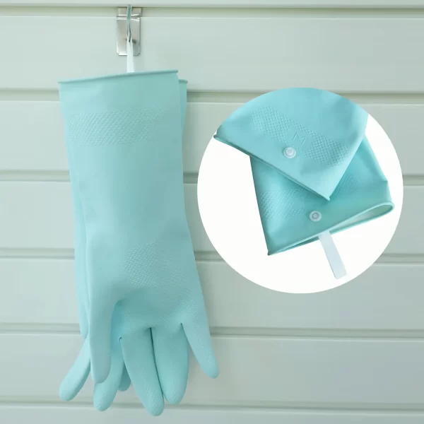 30CM 2 Colors Premium Hang-out Button Reusable Kitchen Cleaning Latex Gloves