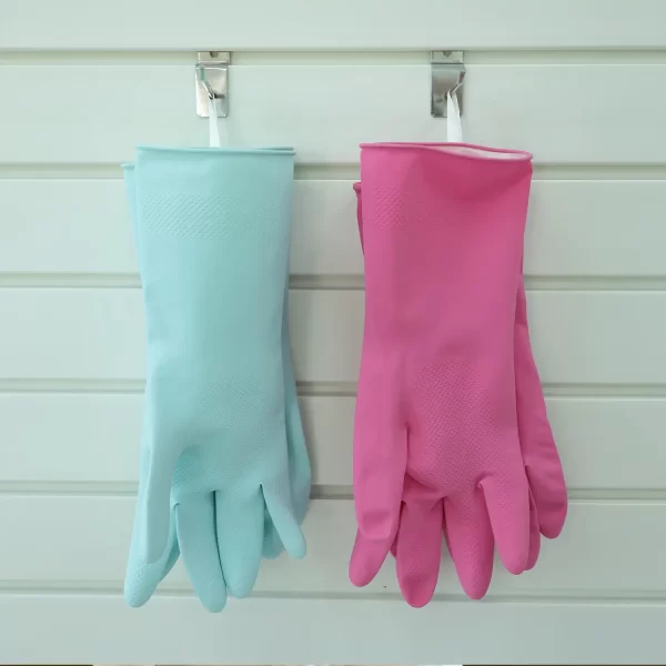 30CM 2 Colors Premium Hang-out Button Reusable Kitchen Cleaning Latex Gloves