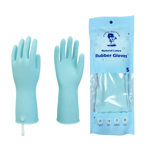 30CM 2 Colors Premium Hang-out Button Reusable Kitchen Cleaning Latex Gloves