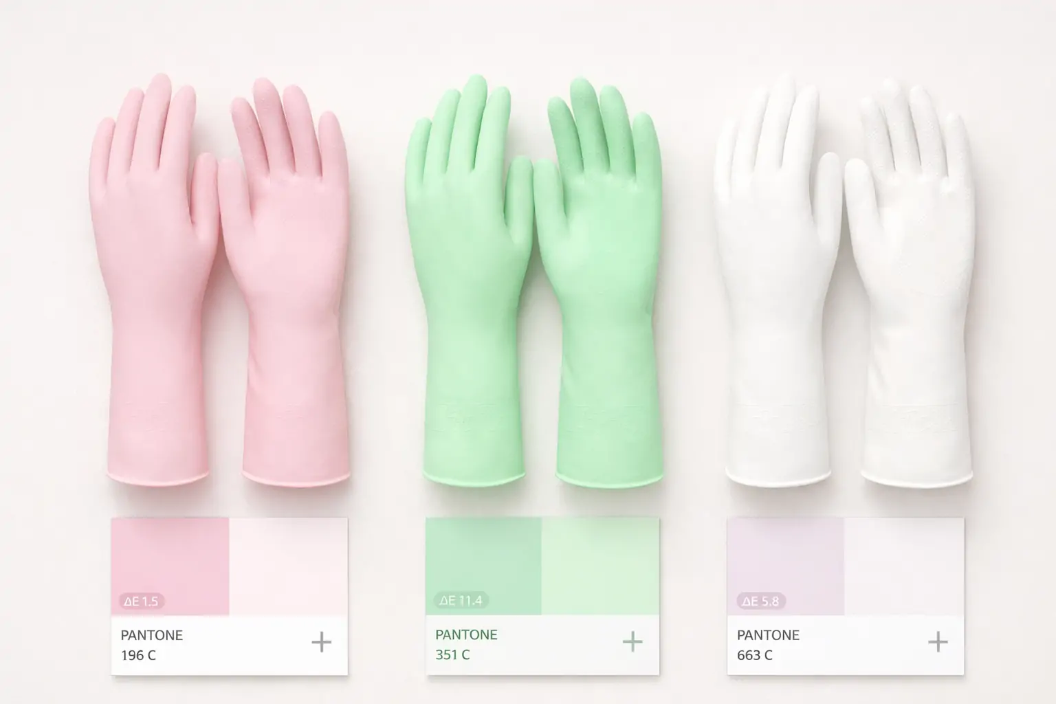Custom Pantone color matching for private label OEM household gloves in minimalist pastel aesthetics for the East Asian market.