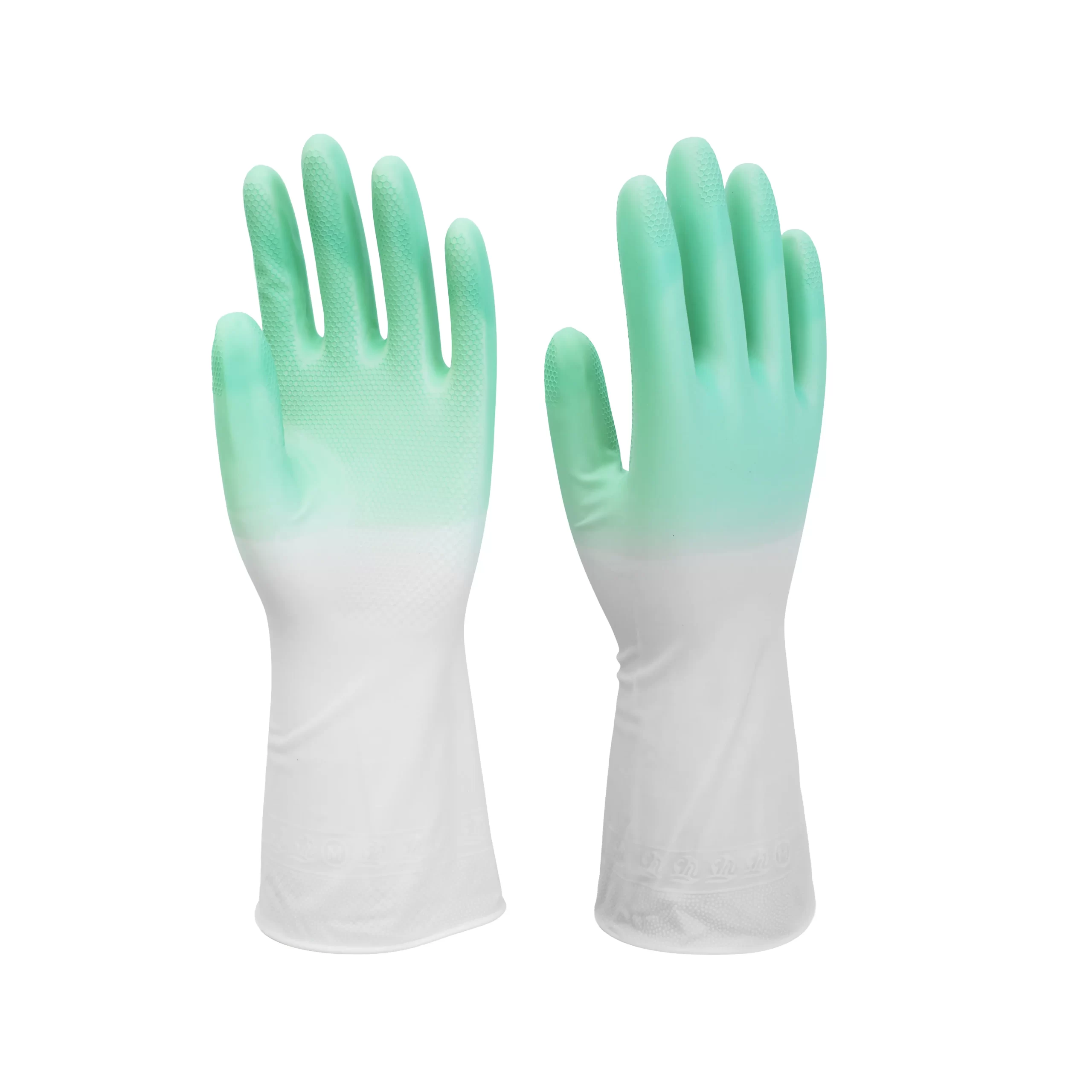 30CM 3 Bicolor Latex Free Waterproof Kitchen Dishwashing PVC Gloves - Image 5