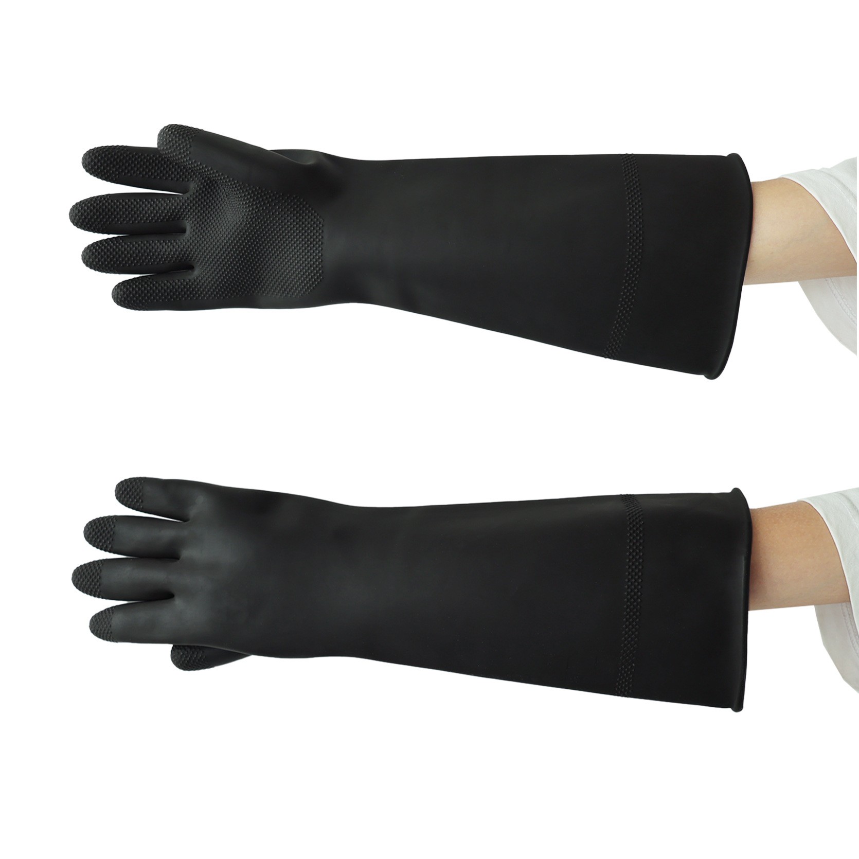 Latex industrial gloves-RIY-45-HW-Black 2 Latex industrial gloves-RIY-45-HW-Black