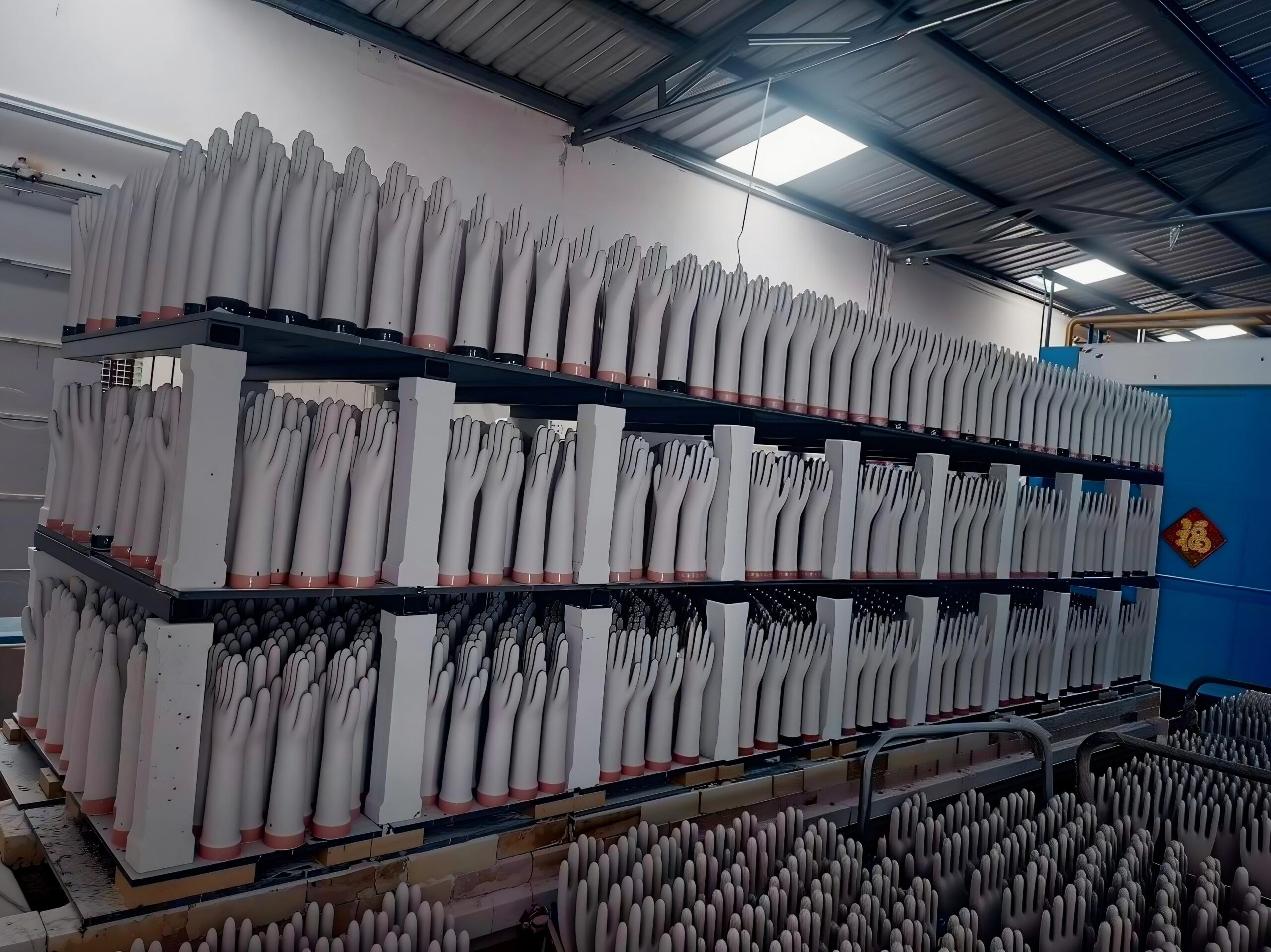 Stacked ceramic molds for glove production
